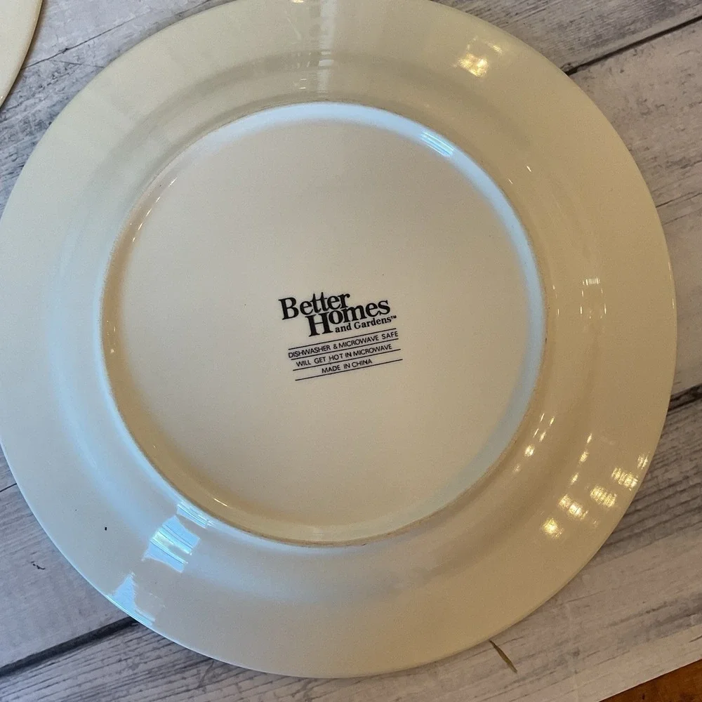 Better Homes And Gardens Renes Dinner Plates Blue Scrolls Set Of 3 Lot #2